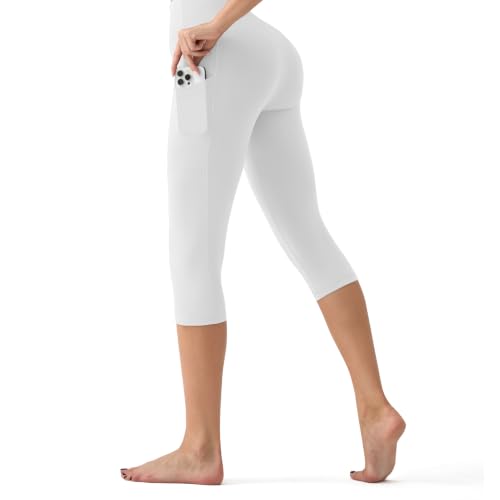 Image of YUDSUD High Waisted Leggings for Women with Pockets - Tummy Control Capris Yoga Pants for Workout Running Athletic Cycling