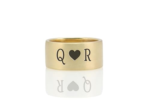 Anneau de mariage à initiales de nom de couple pour fiançailles et fêtes