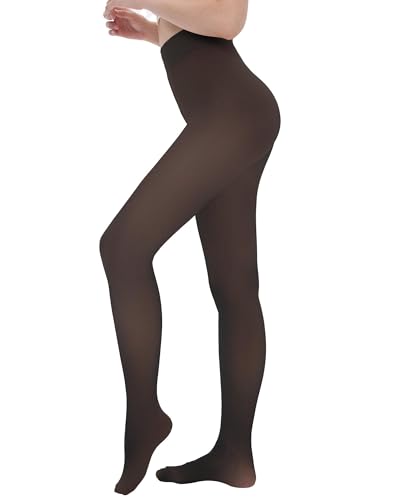 CAMPSNAIL Thermo Strumpfhose Damen Warme Winter Leggings Fleece Gefütterte Thermostrumpfhose Dicke Gefälschte Durchscheinend Plüschstrümpfe Pantyhose
