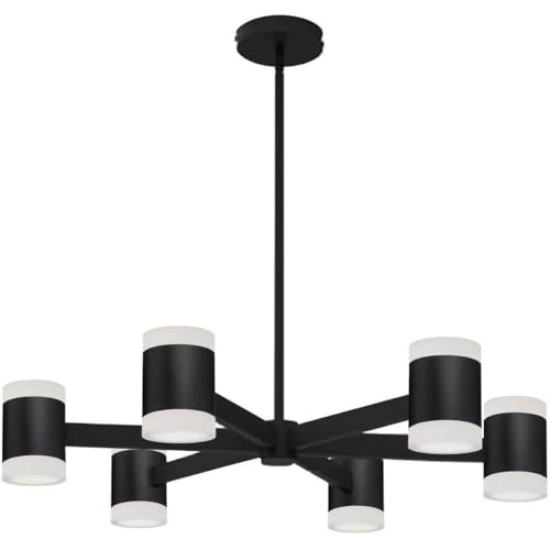 Dainolite Wilson Chandelier - 84W - Matte Black - White