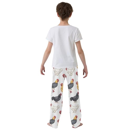 ZZXXB Roosters Boys Long Pants Soft Trousers Elastic Waist Kids Lounge Bottoms with Pockets S-XL3