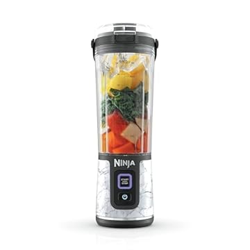Ninja Liquidificador portátil Blast, sem fio, recipiente de 510 g, liquidificador pessoal para shakes e vitaminas, sem BPA, tampa à prova de vazamento e bico de gole, recarregável com USB-C, peças
