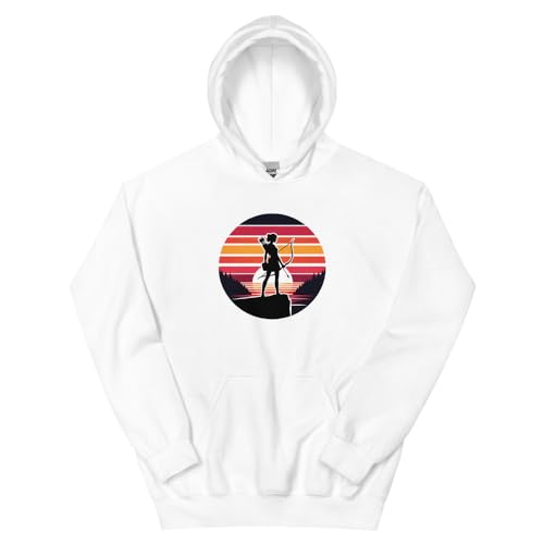 Sweat à capuche Sagittaire doux et chaud pour femme sweat blanc motif zodiaque taille Small
