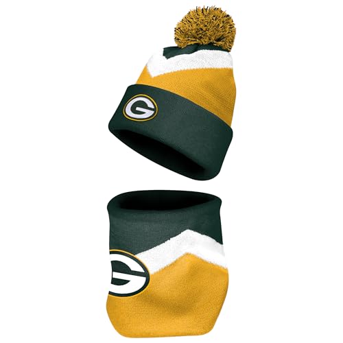 Lista de Gorra Green Bay favoritos de las personas. 42 FOCO NFL - Conjunto de 2 polaina para adultos con licencia oficial del equipo con logotipo principal, color del equipo, calentador de cuello y gorro de punto con puños, Green Bay...
