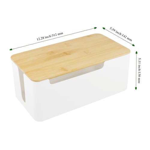 Boîte de rangement de câbles multiprise cache-fil électrique en plastique noir ou blanc - 2
