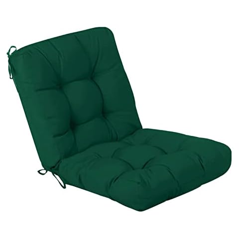 QILLOWAY Outdoor Seat/Back Chair Cushion Tufted Pillow, Spring/Summer Seasonal Replacement Cushions. (Mallard/Forest Green) Cover