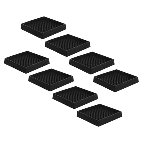 Hohopeti 8pcs Square Rubber Furniture Caster Cups Non-Slip Pads Sofa