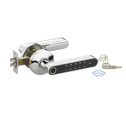 木製ドア用のBluetoothスマート指紋ロックリチウム電池電子ハンドルロックキー(Kit3)