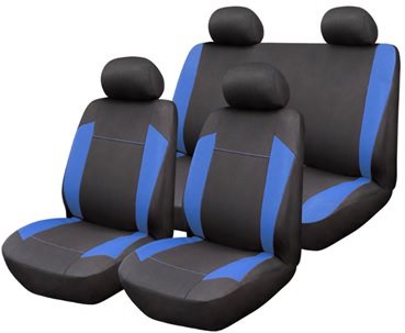 START - Juego de Fundas para Asientos de Coche Omega, Azul y Gris, universales