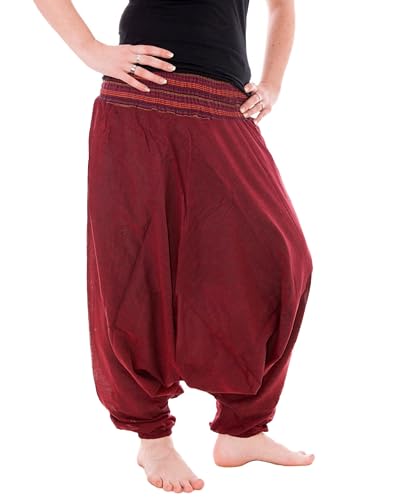 Vishes - Haremshose mit gestreiftem oder farbigem Bund - Unisex -...