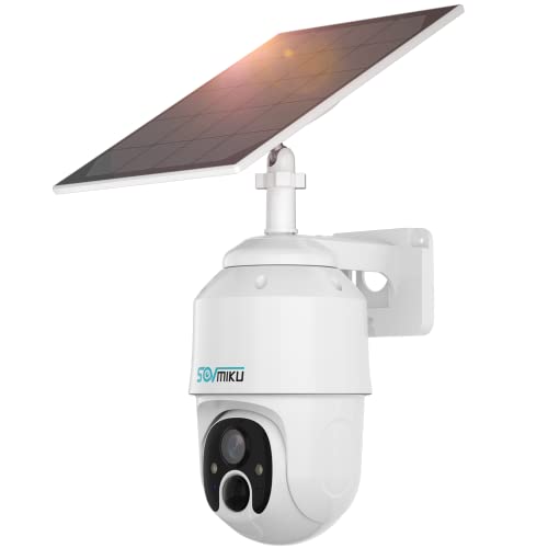 SOVMIKU CQ1A 2K Solar Security Camera Wireless Outdoor,360° View Pan/Tilt,Easy ...