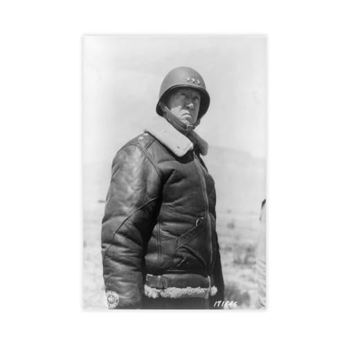 General George S Patton impression sur toile deco salon bureau 30x45cm