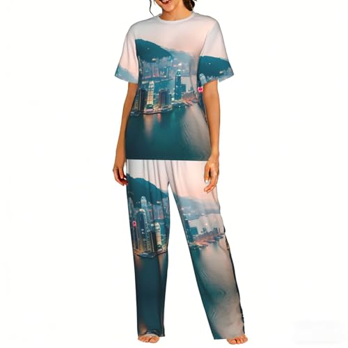 Pyjama femme imprimé Hong Kong pour vos soirées de détente