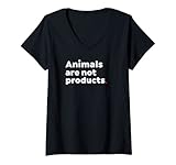 donna animali non sono prodotti regalo per attivista vegetariano vegano. maglietta con collo a v