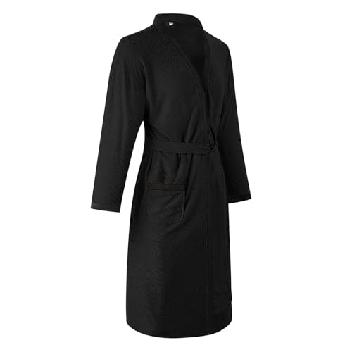Mens Robe Terry Cloth Kimono Bathrobe Shawl Collar Absorbent Spa Robe Lightweight Soft Shower Bathrobe with Pockets4