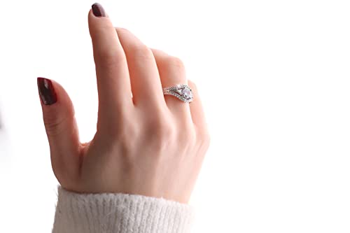 Genuine Solid 925 Sterling Silver with Round Brilliant and Triangle Cut Clear Cz Cubic Zirconia Stone Engagement Wedding Promise Luxury Ring for Women4