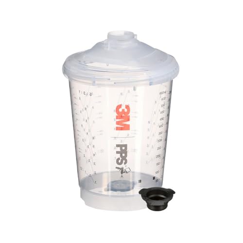3M PPS Serie 2.0 belüftetes Sprühbecher-Set, Standard, 26263, gebrauchsfertig, belüfteter Becher, inklusive 700 ml Becher, Deckel mit eingebautem 200-Mikron-Filter für einfache Verwendung für das Auto