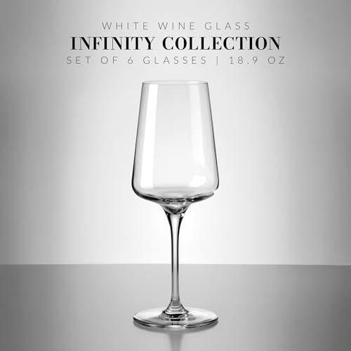 Krosno White and Sparkling Large Wine Glasses Drinking | 6 Pieces Set | 400 ml | Infinity Collection | Elegant | Cocktail Crystal Set Wedding Gift | Lead-Free Glass | Homes, Restaurants & Kitchen - Image 6