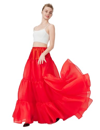 BEAUTELICATE Hoopless Petticoat A-line Petticoat Skirt for Women Under Dress Crinoline Underskirt