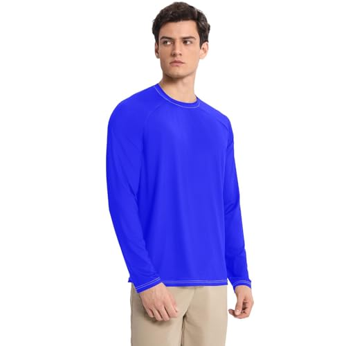 Blue Shirts Summer UPF 50+ Elastic Elasticity Men's Sun Shirt Long Sleeve Beach3