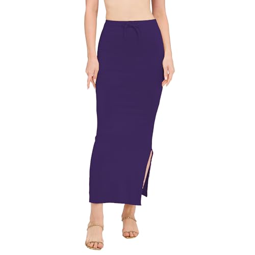 Image of DESI GIRL Cotton Lycra Stretchable Saree Shapewear Petticoat with Drawstring for Women | Fishcut Saree Petticoat with Side Slit for Easy Movement | Saree Shaper | Long inskirt