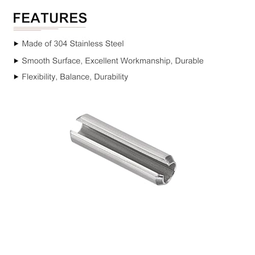 DTGN M4 x 10mm(DxL) Geschlitzt Feder Pin - 20Pack - Gut für Haus Maschinenverschluß - 304 Edelstahl Feder Dübel Spannung Rolle Pin - Silber