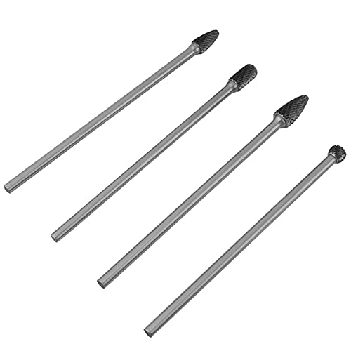 Set de 4 fresas de carburo con vástago 6 mm para metal miniatura 1
