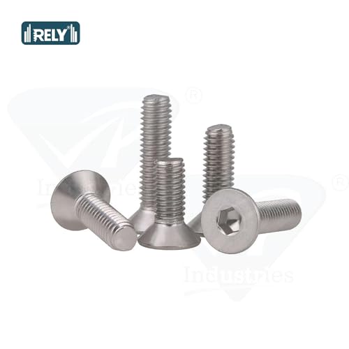 Image of Rely VP INDUSTRIES (Pcs-25) M5x10 mm CSK Allen Head Screw Stainless Steel | Countersunk Bolt with Allen Key 1 pc Free