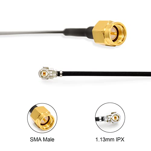 TOJOIN 2PCS SMA Male to UFL Female 1.13mm RF Coaxial Cable 6GHZ Low Loss for Wireless Routers Mini PCIe Cards (20cm) - Image 2