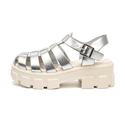 Image of Colgo Womens Platform Wedge Sandals Chunky Block Heeled Adjustable Buckle Fisherman Sandals for Summer