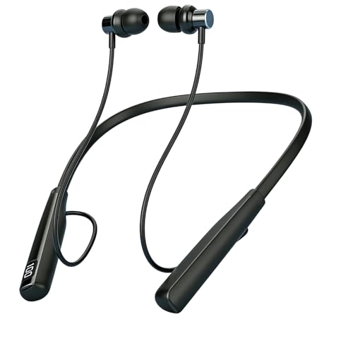 Auriculares Bluetooth deportivos 5.3 con banda para el cuello, 30 h reproducción, cancelación de ruido, imanes antipérdida, carga rápida USB-C, IPX4, micrófono integrado para correr y gimnasio