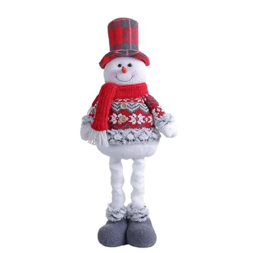 TONGFENG - Muñeca telescópica de Navidad, figura de muñeco de nieve de acción de gracias, muñeca de peluche de reno, hecho a mano, para Acción de Gracias, muñeco de nieve