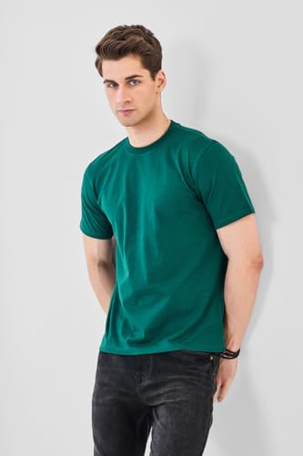 Image of SNITCH Men T-Shirt | Minimalist Regular Fit & Short Sleeve Styling | 100% Breathable Cotton Casual Wear T-Shirt & Durable Knit Plain Weave Everyday Summer Essential