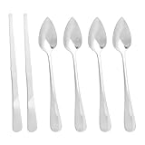 6uds Cuchara y Cuchillo Pomelo Serrado Set, Acero Inoxidable Cítricos Utensilios Comer para Pomelo Limón Kiwi Melón Lima Pitaya, Mango Ergonómico, Fácil Fruta Sacar y Cortar (Plata)