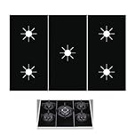 3PCS Gas Hob Cover, Gas Hob Protector, Oven Lliners,Gases Cooker Covers,Tops Gases Hob Cover, 5-Hole Non-Stick Heat Resistant Stove Top Liners Protective Mat for Kitchen Protection