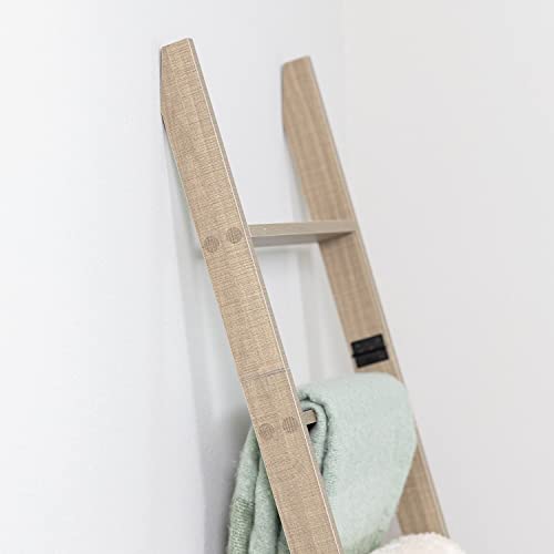 Image of Blanket Ladder for the Living Room and Bedroom, Quilt Rack, Smokey Oak