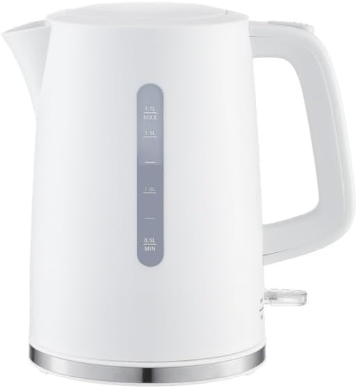 1.7L Electric Kettle, Color White, New Condition, Model MS8400778514-3, Automatic Shut Off And Boil Dry Protection, 360 Degree Rotation, Safety Locking Lid