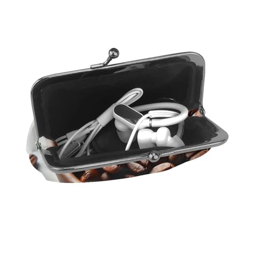 Pu Leather Buckle Coin Purse Realistic-Coffee-Beans Girls Kiss-Lock Change Purse Wallets4