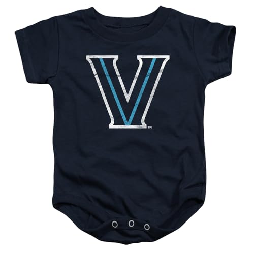 Villanova University Official Distressed Primary Logo Unisex Infant Snap Suit for Baby,Navy, 6 Months