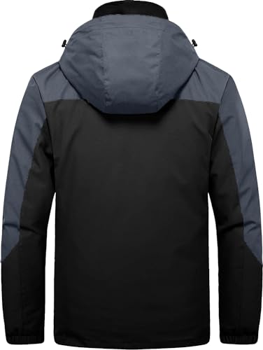 Image of Mens Winter Skiing Jacket 3 in 1 Waterproof Warm Snow Fleece Lining Coat Hooded Windproof Jacket S-6XL