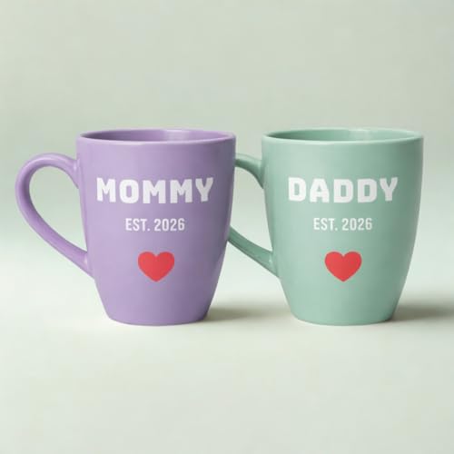 Image of Hello Parenthood Hamper | Est. 2026 Mommy Daddy Mug Set | Unique New Parents Gift | Baby Shower, Hospital Visit & Newborn Gift