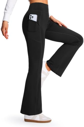 Libin Damen Thermo Flared Leggings Fleece Yogahose | Winter Gefütterte Schlaghose Warme jogginghose Bootcut Hose High Waist Wasserabweisende Sporthose Fitness Outdoor Laufhose