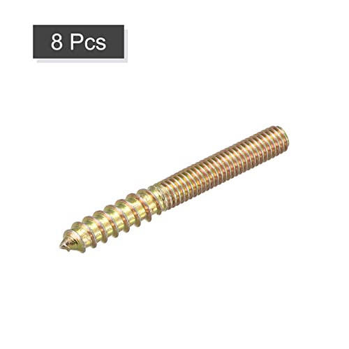 Image of uxcell M6x50mm Hanger Bolts, 8pcs Double Ended Thread Dowel Screws for Wood Furniture