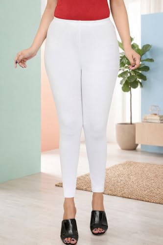 Image of Women Ankle Length Leggings Combo Multicolour Stretchable Cotton Yoga Gym Workout Pants Lyra Jeggings Casual Slim Fit