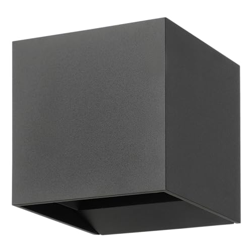 EGLO Calpino 3 Lámpara led exterior, lámpara de pared para exteriores con iluminación ascendente y descendente, metal en antracita, lámpara de exterior blanca cálida, IP54