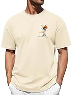 Cotton Comfort T Shirt: 100% pure cotton with fine spinning—soft, skin-friendly, and moisture-wicking to beat stuffiness. Relaxed cut fits your body without tightness, and does not deform even after long-term wear. Coconut Grove & Wave Print: Small c...