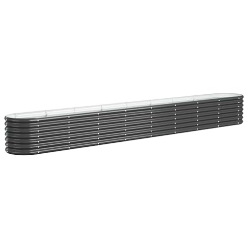 vidaXL Hochbeet, Wetterfestes Hochbeet für Garten Balkon Terrasse, Kräuterhochbeet zum Selber Bauen, Pflanzkasten aus Metall, Verzinkter Stahl Anthrazit