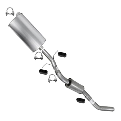 Exhaust Muffler Tail Pipe System Kit Compatible with Chevy Silverado 1500 2014-2017 4.3L | Stainless Steel | Northeastern Exhaust | Includes Clamps and Hangers | Direct-Fit Replacement