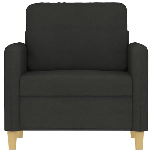 YLIEHS Modern Upholstered Armchair with Foam Padding, Breathable Textilene Material, Sturdy Metal Frame, Black