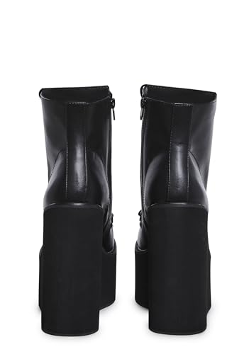 Dolls Kill Exclusive Traitor Platform Boots by Current Mood – Vegan Leather Wedge Boots for Edgy Streetwear Fashion, Black4